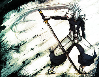 Hakumen, videogame, white, black, sword, susanoh, long hair, armor, hero, anime, samurai, daisuke ishiwatari, game, katana, blazblue HD wallpaper