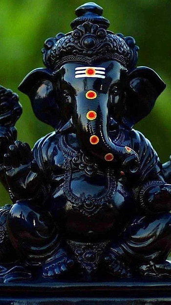 Shri Ganesh, Black Statue HD phone wallpaper