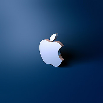 blue metallic and shiny apple logo ipad HD phone wallpaper