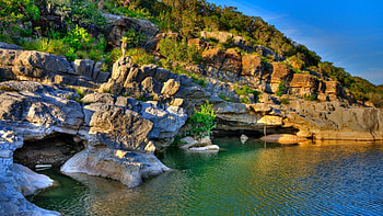 Sunset in Texas, rocks, usa, stones, lake, sky HD wallpaper