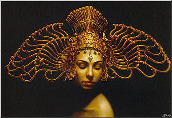shiva, gold, woman, crrows HD wallpaper