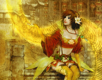 Fantasy girl, gold, fantasy, art, woman HD wallpaper