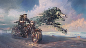 Ride With The Wolf, artist, artwork, deviantart HD wallpaper