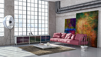Art, Miscellanea, Miscellaneous, Concrete, Furniture, Living Room, Pipes, Tubing HD wallpaper