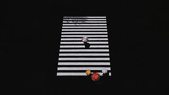 Monochrome Crosswalk And Vibrant Umbrellas, monochrome, dark, black, artist, artwork, digital-art HD wallpaper