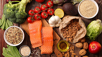 Succulent salmon, Plate of greens, Gourmet delight, Delicious nourishment HD wallpaper