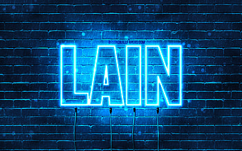 Happy Birtay Lain, , blue neon lights, Lain name, creative, Lain Happy Birtay, Lain Birtay, popular japanese male names, with Lain name, Lain HD wallpaper