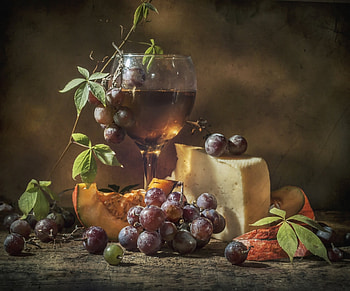 Still Life, Still, cheese, life, grapes HD wallpaper