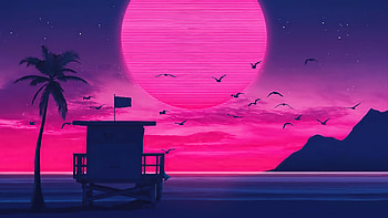 Pacific Coast , retrowave, artist, artwork, digital-art HD wallpaper