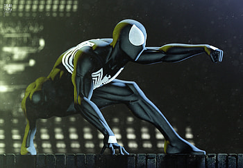 Black Spiderman Art, spiderman, artwork, artist, digital-art, superheroes HD wallpaper