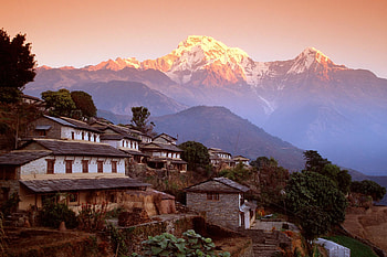 Nature, Houses, Mountains, Asia, Fog, Buildings HD wallpaper