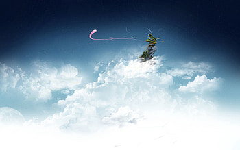 Abstract, Sky, Clouds, Islands HD wallpaper