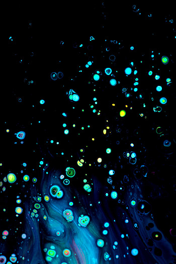 Abstract, Bubbles, Dark, Paint, Liquid, Stains, Spots HD phone wallpaper