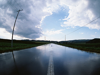 Within Wet, wet, scene, rain, street, sky, road, beautiful HD wallpaper