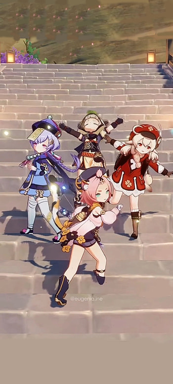 Genshin Tiny Squad, gamer, genshin impact, anime HD phone wallpaper