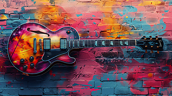 Vibrant Electric Guitar, electric guitar HD wallpaper
