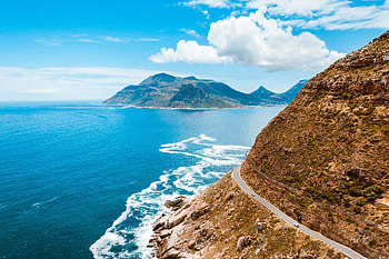 Nature, Sky, Mountain, Road, Turn, Ocean HD wallpaper