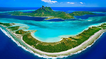 BoraBora, blue, sea, island, nature, beach HD wallpaper