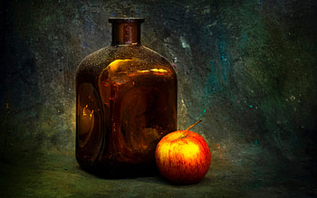 Bottle graphy, bottle, graphy, apple HD wallpaper