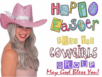 Cowgirl's Easter Wishes, holidays, style, Easter, fun, Sunday, cowgirls, pink, fashion, westerns, girls, women, hats, female HD wallpaper