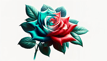 Vibrant Rose Blossom - Ultra, flower, rose, blue, red, leaf HD wallpaper