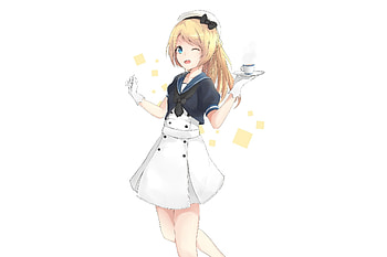 Jervis, kancolle, anime maid girl, wink HD wallpaper