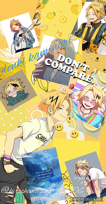 Denki kaminari, blue, chargebolt, mha, stun-gun hero: chargebolt, yellow, bnha, cute, positive quotes, anime HD phone wallpaper