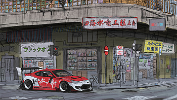 Cyberpunk Street Car , cyberpunk, artist, artwork, digital-art, artstation HD wallpaper
