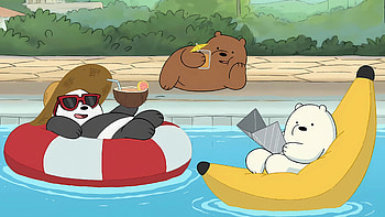 We Bare Bears Relaxing Poolside, TV Show, We Bare Bears HD wallpaper