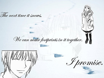 Furuba ~ Footprints, footprints, furuba, yuki, machi, heart HD wallpaper