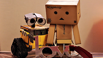 Danbo And WallE, wall-e, danbo, cute HD wallpaper