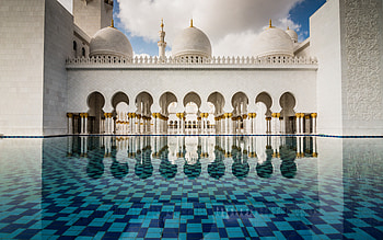 Mosques, Sheikh Zayed Grand Mosque, Religious, Abu Dhabi, Architecture, Mosque, Reflection, United Arab Emirates HD wallpaper