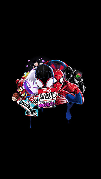 Spider Verse AMOLED, Spider Man Amoled HD phone wallpaper