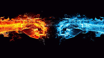 Fantasy, Background, Fire, Ice HD wallpaper