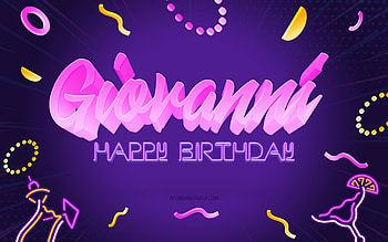 Happy Birtay Giovanni, , Purple Party Background, Giovanni, creative art, Happy Giovanni birtay, Giovanni name, Giovanni Birtay, Birtay Party Background HD wallpaper