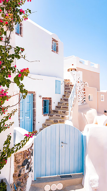 High-quality , Exquisite beauty, Santorini , backgrounds HD phone wallpaper