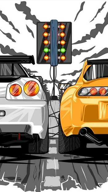 Skyline vs Supra HD phone wallpaper