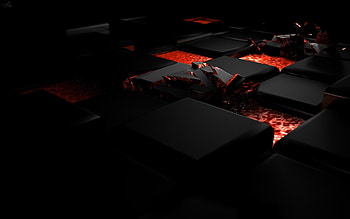 Fire, Dark, Shine, Light, 3D, Cube, Alloy HD wallpaper