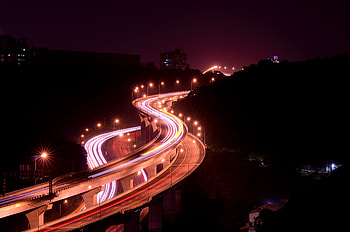 Cities, Roads, Lights, Long Exposure, Winding, Sinuous HD wallpaper