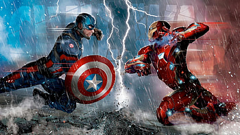 Captain america-vs-iron man--art.jpg HD wallpaper
