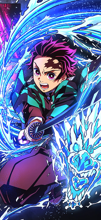 Demon Slayer: Tanjiro’s Fierce Water Breathing, Anime, Demon Slayer: Kimetsu no Yaiba HD phone wallpaper