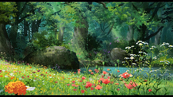 Anime Forest HD wallpaper