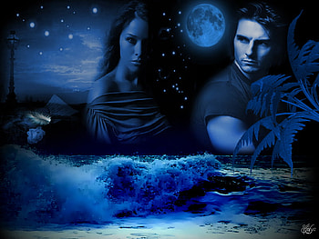 blue moon, blue, moon HD wallpaper