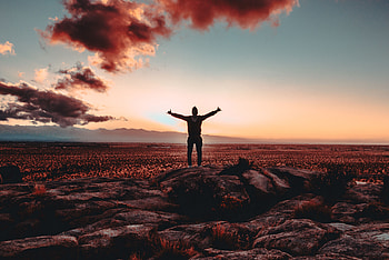 Stones, Sky, Dark, Man, dom HD wallpaper