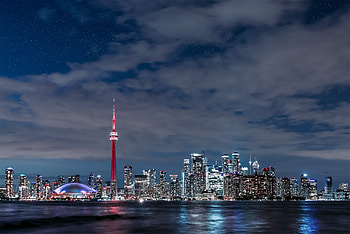Toronto Skyline, Night view, Urban graphy, City lights HD wallpaper