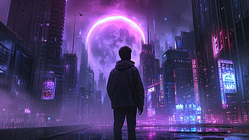Cyberpunk Boy In Scifi World, alone, cyberpunk, scifi, artist, artwork, digital-art, deviantart HD wallpaper