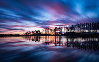 Lake Reflection, trees, water, reflection, lake HD wallpaper