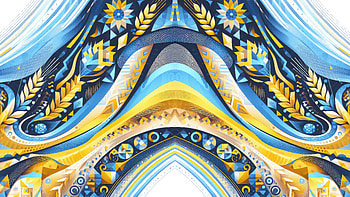Ukraine — Golden-Blue Mosaic, Ukraine HD wallpaper