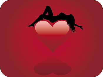 Heart, abstract, reflection, silhouette HD wallpaper