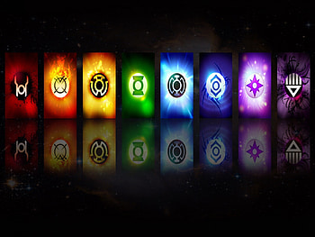 Emotional Spectrum, blue, lantern corps, orange, indigo, pink, green, yellow, red, jinseizetsumei HD wallpaper